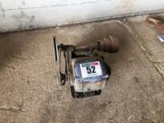 Motor and pulley on frame