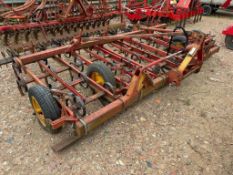 1986 Omme 4m springtine cultivator with following harrows, hydraulic folding. Serial No: 21686