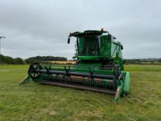 2012 John Deere T550 combine harvester, 5No straw walkers, chaff spreader and straw chopper, Greenst