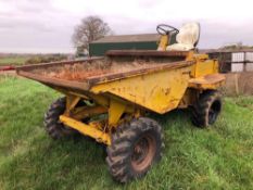 Thwaites Dumper, 2t capacity with 2cyl diesel engine on 10.0/75-15.3 wheels and tyres