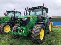 2018 John Deere 6155R 50Kph AutoPowr 4wd tractor with front linkage, air brakes, 4No electric spools