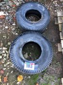 Pair 18 x 7.5-8 turf tyres