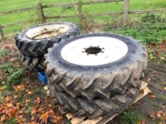 Set 4No Continental 300/85R32 wheels and tyres to suit Househam sprayer. NB: damaged rim