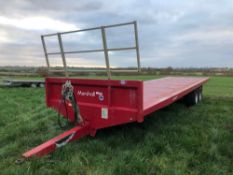 2018 Marshall BC 33 16t twin axle bale trailer on 385/65R22.5 wheels and tyres.