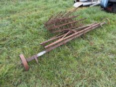 Quantity seed harrow sections with stretchers