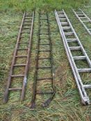 Metal grain bin ladder