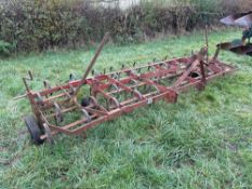 Kongskilde Triple K 14ft spring tine cultivator with depth wheels, manual folding