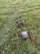 Pedestrian bean drill and push hoe