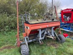 KRM 6m hydraulic folding tine drill with bout markers. Serial No: MR3C61056E