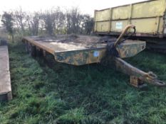 Low loader 8ft x 15ft, with 3ft beaver tail, twin axle on 23x5 wheels and tyres