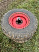 Pair Goodyear 12.5/80-18 wheels and tyres