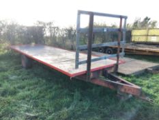 20ft bale trailer, single axle with wooden floor and front and rear rave