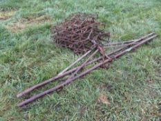 Quantity seed harrow sections with stretchers