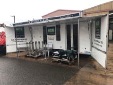 Tow Ability 16ft twin axle DWT conversion exhibition unit, galvanised chassis, 13ft seating area, ki