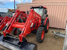 2024 Kioti RX 7330 4WD tractor with Kioti KL7320 power loader with bucket, sprung seat, air conditio
