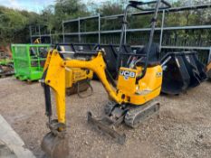 2018 JCB 8008 compact excavator, ROPS open frame, boom lights, piped for breaker, expanding tracks c