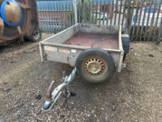 Ifor Williams P6e single axle transport trailer on 145/70-R13 wheels and tyres. Serial No: 6499641