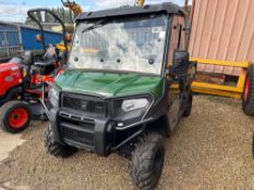 2024 Kioti K9 2400 UTV 4WD, full cab with heater, bench seat, hydraulic bed tip, tow ball c/w jaw. 2
