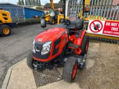 2024 Kioti CX 2510 HST 4WD ride on hydrostatic mower, mid mount mower deck, folding roll bar on turf