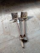 2no spades and pick axe