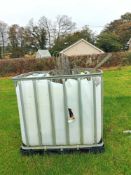 IBC with metal parts and barbed wire