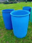 2no plastic barrels