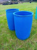 2no plastic barrels
