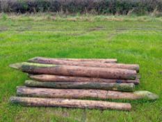 Quantity wooden fence posts