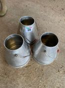 3no metal dump milk buckets