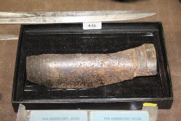 A WWI section of shrapnel shell (vendor states she
