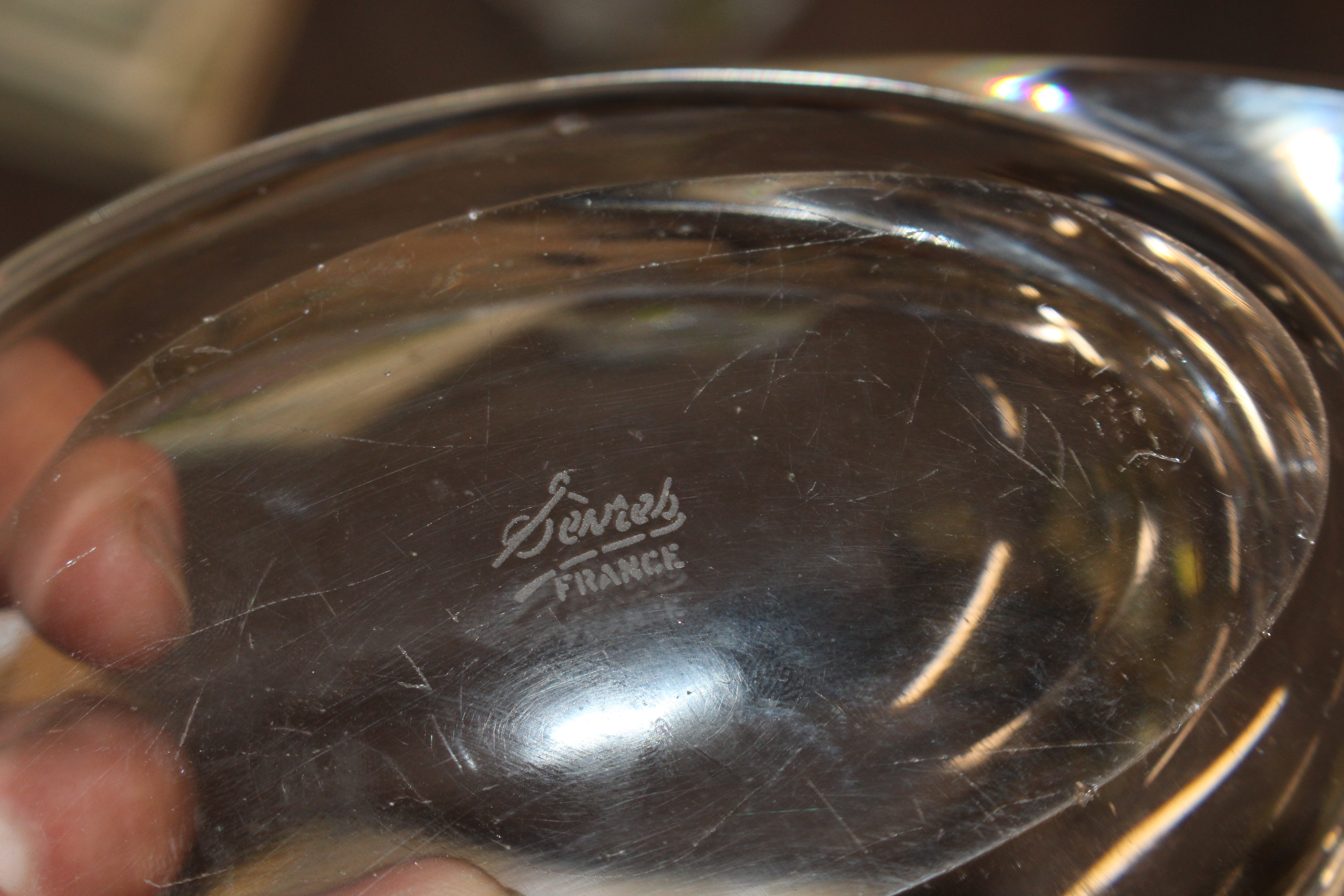 Two oval heavy glass Sevres dishes and a Lalique - Image 5 of 5