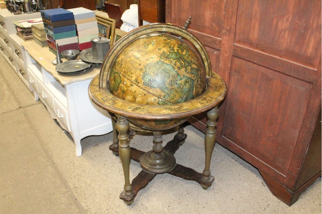 A large world globe on stand - Image 1 of 6