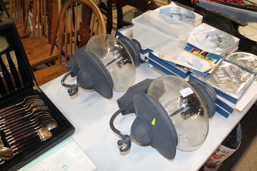 A pair of outdoor light fittings