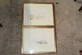 S.M. Scott, pair of watercolour studies, scenes ne