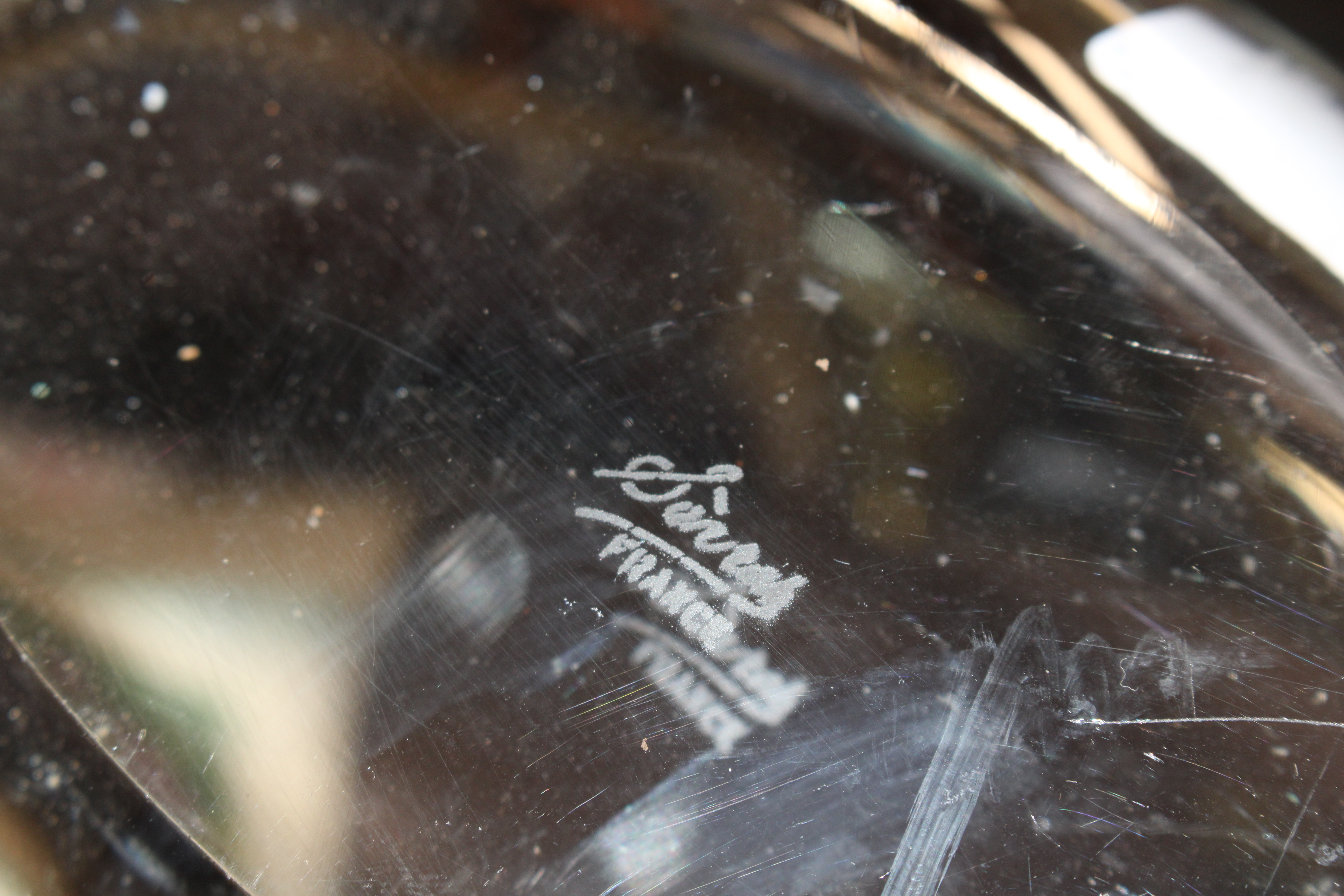 Two oval heavy glass Sevres dishes and a Lalique - Image 4 of 5