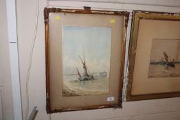 19th Century school, watercolour study of a fishin