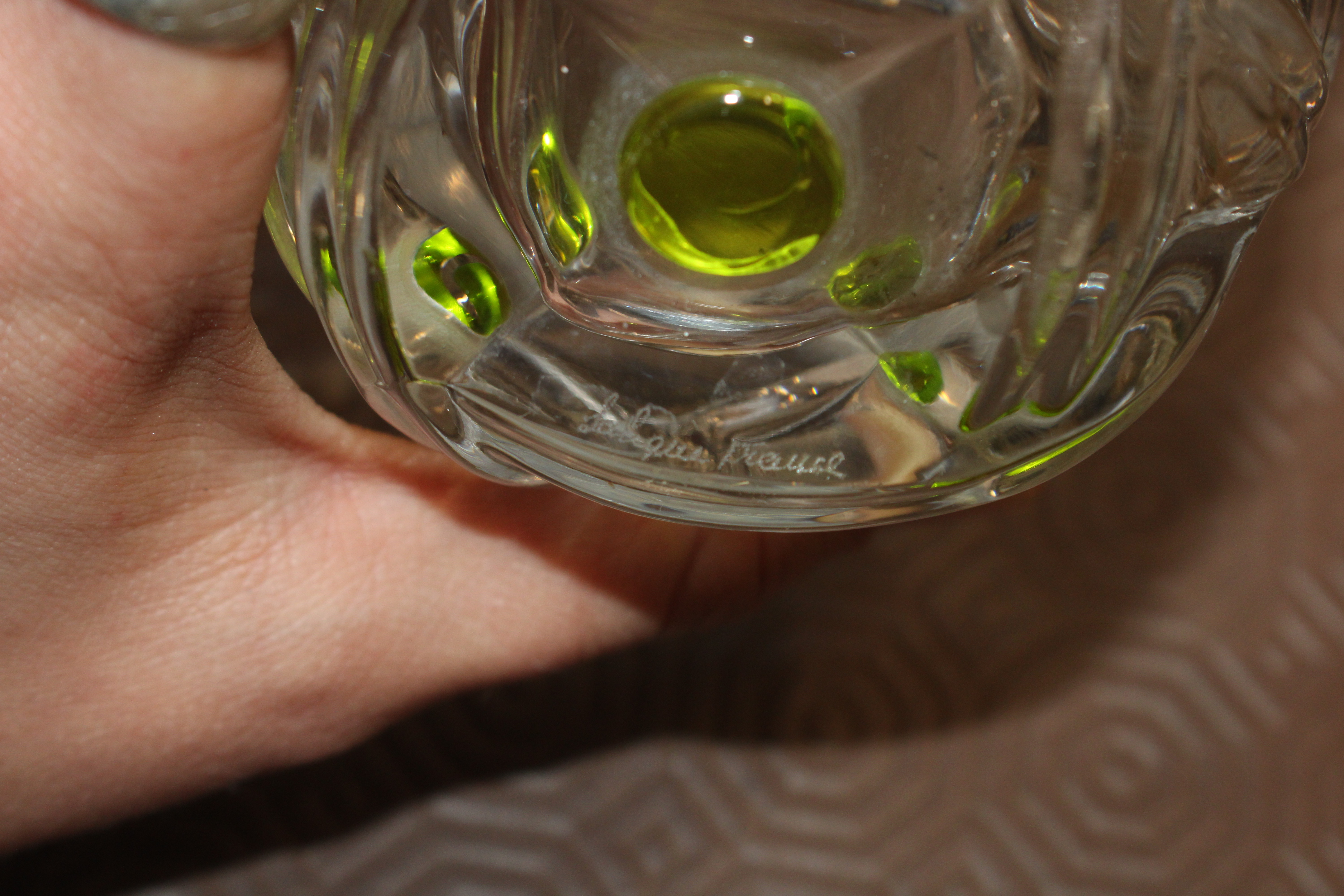 Two oval heavy glass Sevres dishes and a Lalique - Image 3 of 5