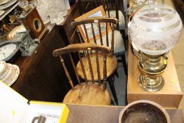 A pair of stick back chairs