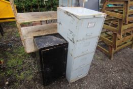 Four drawer filing cabinet & metal locker.