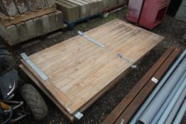 Pair of large wooden doors.