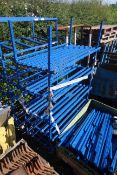 Mobile workshop shelving unit.