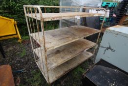 Large mobile shelved trolley.