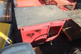 Wheeled tool cabinet.