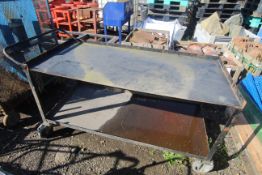 Large two tier workshop trolley.