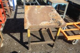 Metal workbench.