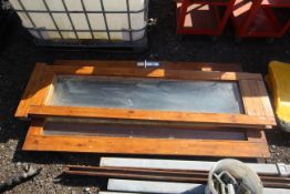 Wooden patio doors.