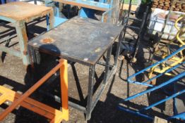 Metal rubber topped work bench.