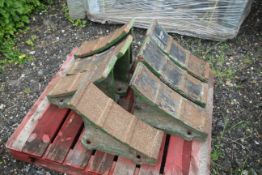 7x Antique cast iron ship hull stands.
