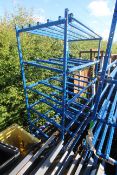 Mobile workshop shelving unit.