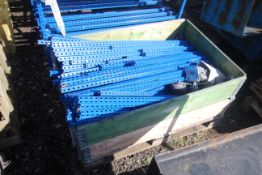 Pallet containing large quantity of mobile workshop shelving sections.